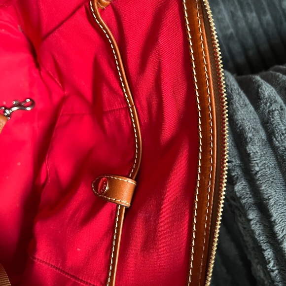 Dooney & Bourke Plum and Tan Satchel